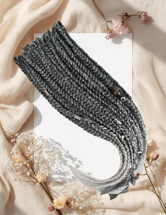 Tresses Ombrées Argentées🤍🖤