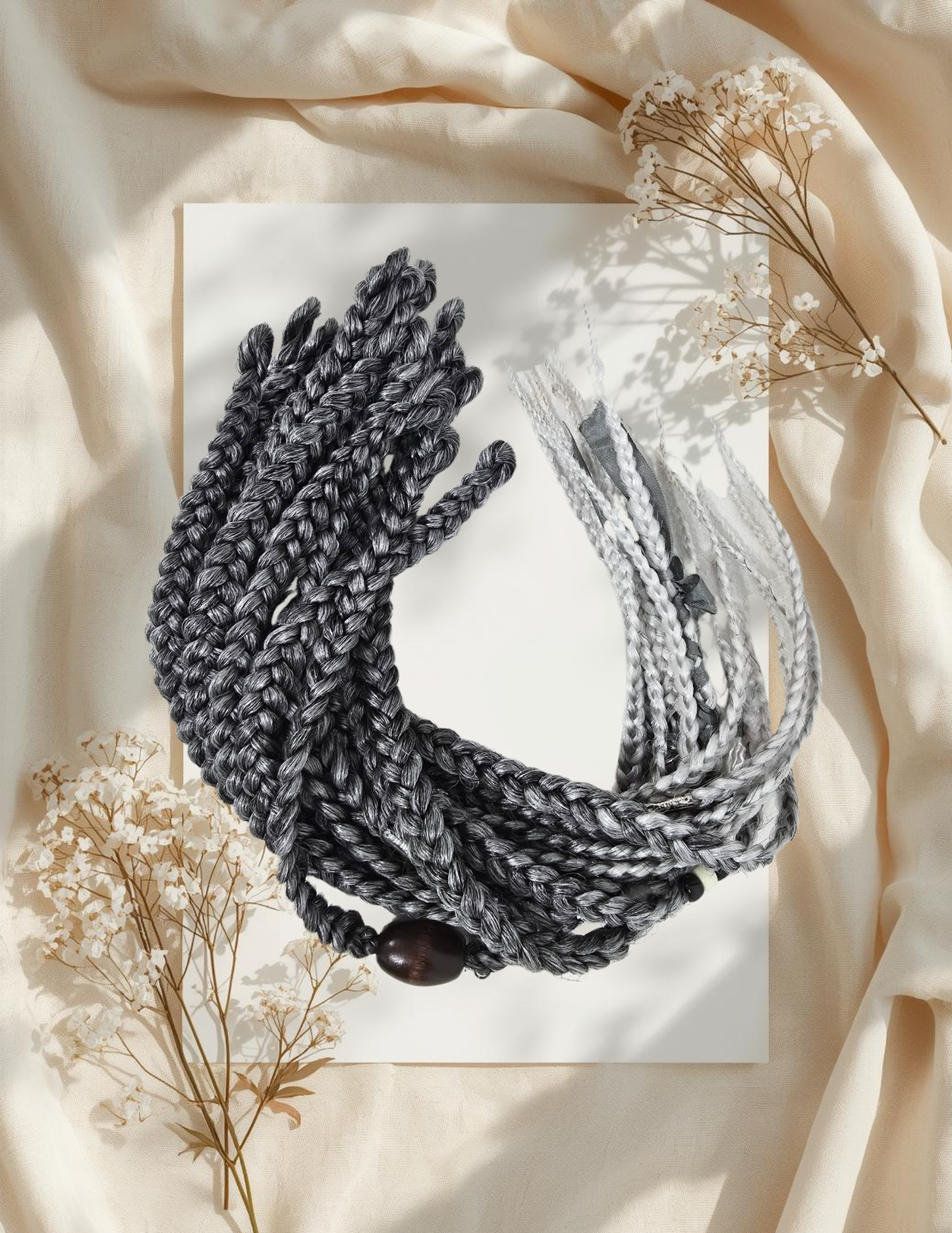 Tresses Ombrées Argentées🤍🖤