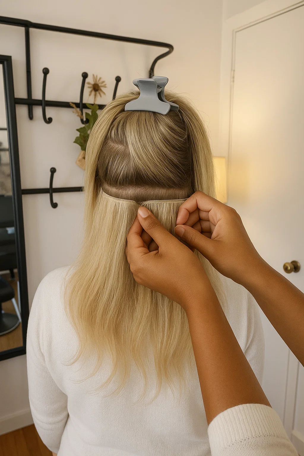 Pose d'extensions capillaires ou rallonges