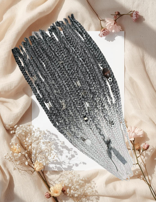 Tresses Ombrées Argentées🤍🖤