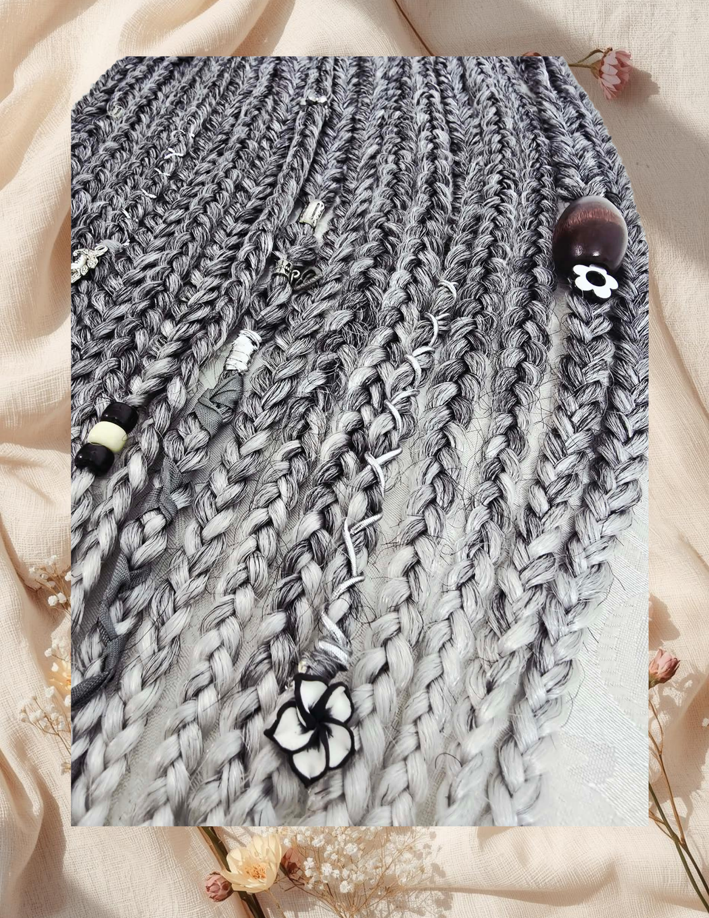 Tresses Ombrées Argentées🤍🖤