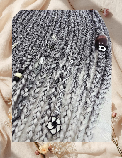 Tresses Ombrées Argentées🤍🖤